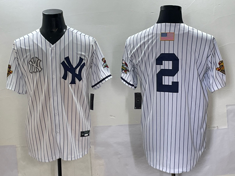 Men New York Yankees #2 white MLB 2025 Nike jersey 004